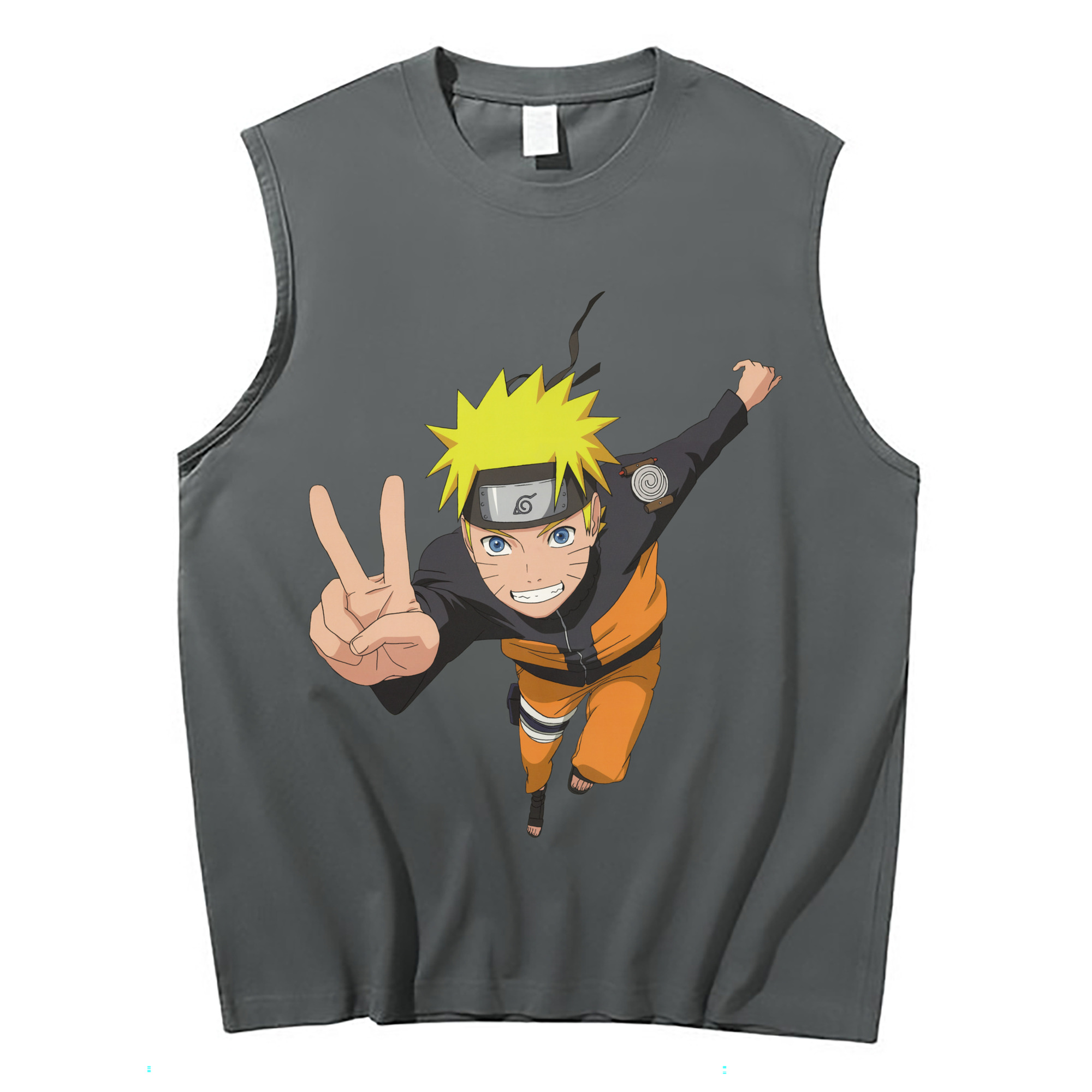 （画像用） NARUTO -ナルト- うずまき ナルト Uzumaki Naruto コットン100％タンクトップ（フロントプリント）